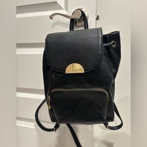 Aldo Black Backpack with Gold Details